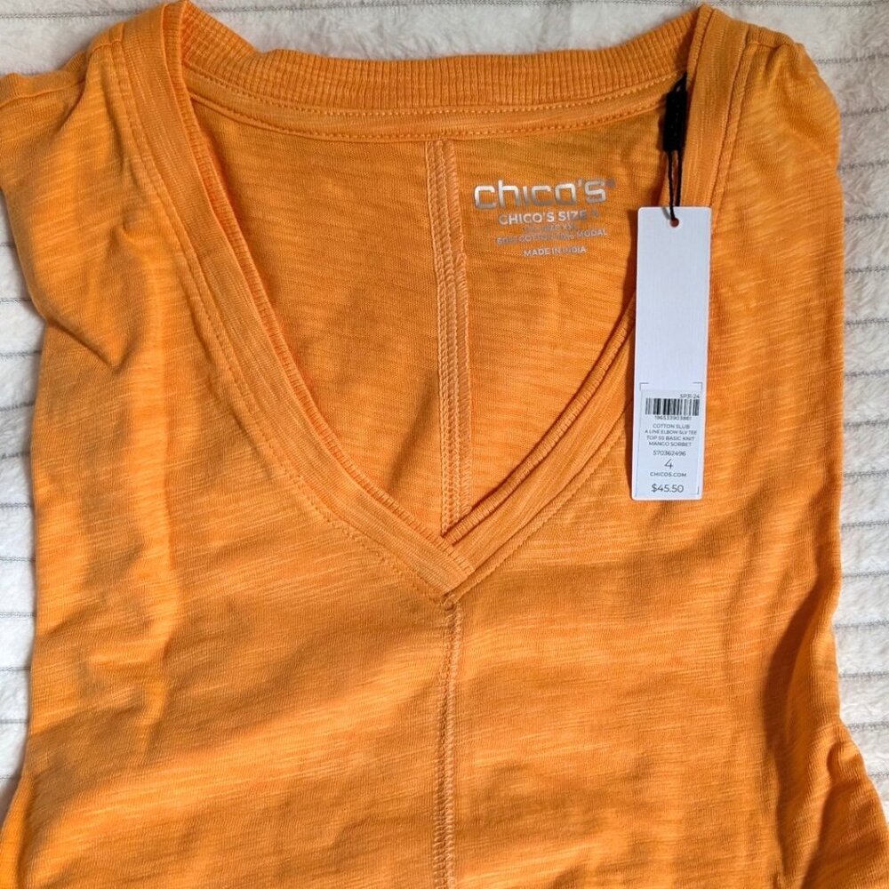 Chico's NWT 2X (Chico's size 4) orange (mango sorbet) t-shirt